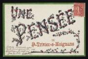 ouvrir dans la visionneuse : Légende inscrite sur la carte postale : Une PENSEE DE St-Trivier-s-Moignans