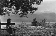 ouvrir dans la visionneuse : Légende inscrite sur la carte postale : Panorama sur le lac et le Mont-Blanc