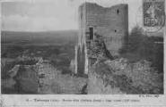 ouvrir dans la visionneuse : Légende inscrite sur la carte postale : 38 - Trévoux (Ain) - Ruines d un Château féodal - Tour ronde (XIIe siècle)