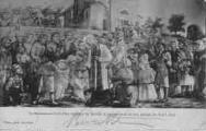 ouvrir dans la visionneuse : Légende inscrite sur la carte postale : Le Bienheureux Curé d Ars bénissant les Malades et les guérissant sur son passage, de 1818 à 1859