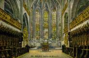 1 vue Légende inscrite sur la carte postale : Eglise de Brou - vue intérieure - le chœur - au centre tombeau du prince Philibert. 5 Fi 53-836
