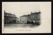 1 vue Légende inscrite sur la carte postale : 16. - Pont-de-Vaux. - Place Joubert. 5 Fi 305-92