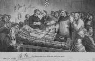 1 vue Légende inscrite sur la carte postale : Le Bienheureux JMB Vianney sur son lit de mort 5 Fi 21-229